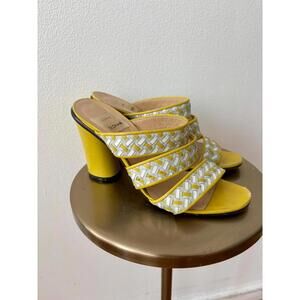 Vintage Todd Oldham Woven Leather Heeled Slides